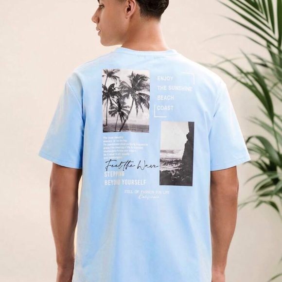 Manfinity Other - Manfinity VCAY Men's Beach Outfits, Summer Lightweight Breathable Woven T-Shirt